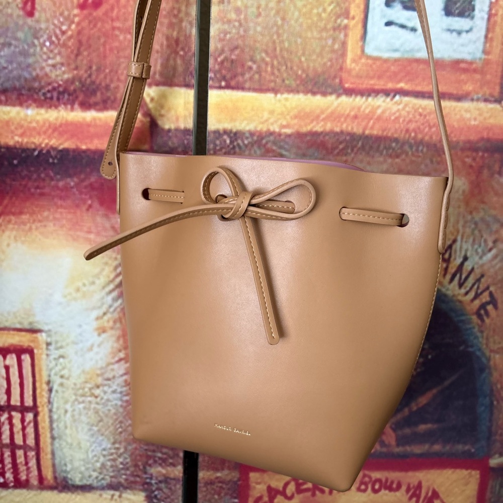 Mansur Gavriel Cammello/Rosa Leather Mini Bucket Bag